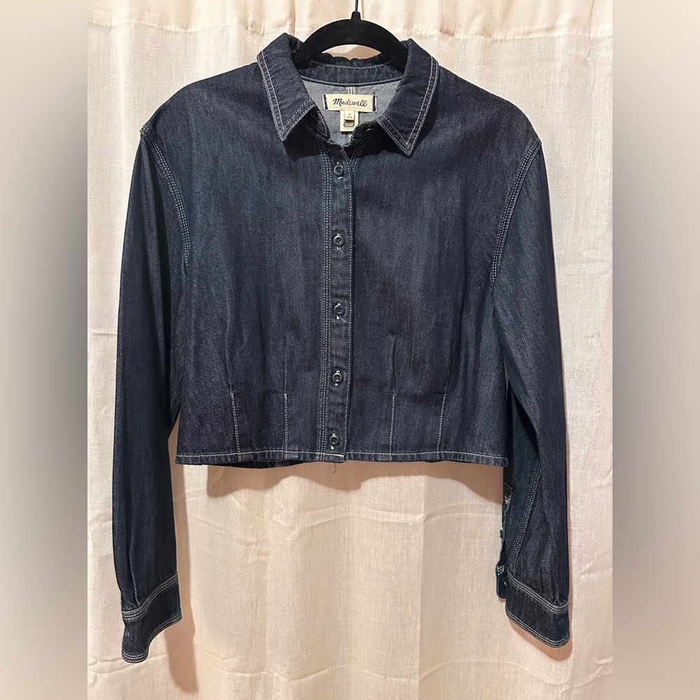 NWOT madewell cropped denim shirt